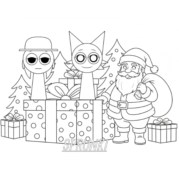 Tranh tô màu Sprunki Noël