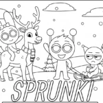 coloriage Sprunki Noel pour enfants à télécharger