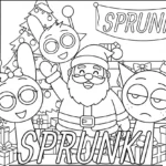 coloriage Sprunki Noel pour enfants à télécharger