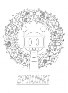coloriage Sprunki Noel pour enfant de 10 ans