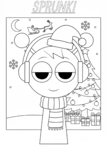 coloriage Sprunki Noel a telecharger