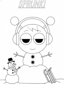 coloriage Sprunki Noel à imprimer a4