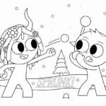 coloriage Sprunki Noel à imprimer a4