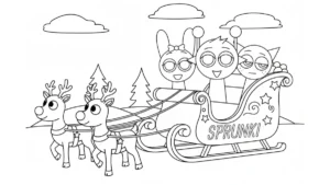 coloriage Sprunki Noel à imprimer