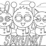 coloriage Sprunki Noel à imprimer pour enfant de 4 ans