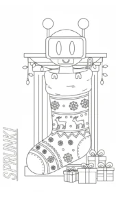 coloriage Sprunki Noel à imprimer pour enfant de 12 ans