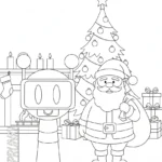 coloriage Sprunki Noel pour enfant a imprimer gratuit