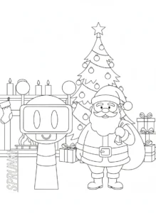 coloriage Sprunki Noel pour enfant a imprimer gratuit