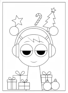 coloriage Sprunki Noel et apprentissage