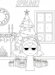 coloriage Sprunki Noel pour enfants