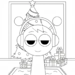 imprimer coloriage Sprunki Noel