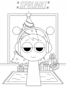 imprimer coloriage Sprunki Noel