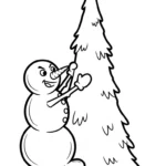 coloriage Bonhomme de neige updated à imprimer pour enfants