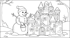 coloriage Bonhomme de neige updated et apprentissage