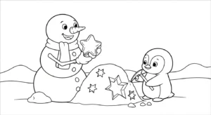 coloriage Bonhomme de neige updated pour enfant de 7 ans