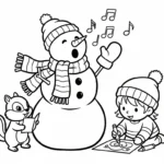 coloriage Bonhomme de neige updated a imprimer pour enfant de 4 ans