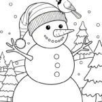 coloriage Bonhomme de neige updated à imprimer pour enfants