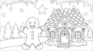 image pour coloriage Bonhomme en pain d’épice updated enfant