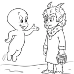 coloriage Casper et apprentissage