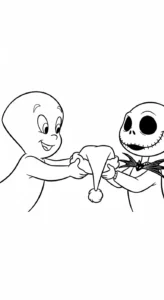 coloriage Casper à imprimer kawaii