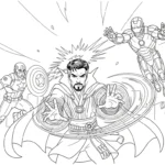 coloriage Doctor Strange et apprentissage