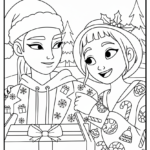 coloriage Huntrix Noël gratuit en ligne