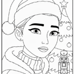 coloriage Huntrix Noël pour enfants à imprimer