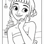 coloriage Huntrix Noël pour enfant de 7 ans