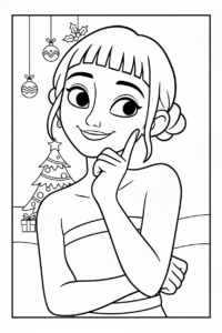 coloriage Huntrix Noël pour enfant de 7 ans