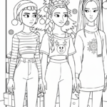 coloriage Huntrix Noël de pour enfants