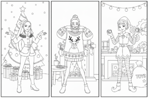 coloriage Huntrix Noël a imprimer gratuitement