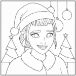 coloriage Huntrix Noël pour enfants à télécharger