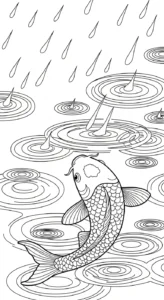 coloriage Koï à imprimer pour enfants