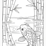 coloriage Koï pour enfant de 4 ans