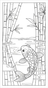 coloriage Koï pour enfant de 4 ans