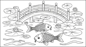 coloriage Koï pour bebe a imprimer