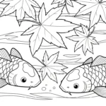 coloriage Koï à imprimer pour enfants