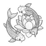 coloriage Koï pour enfant a imprimer gratuit