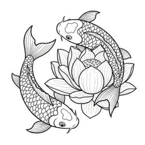 coloriage Koï pour enfant a imprimer gratuit