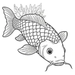 coloriage Koï à imprimer pdf gratuit