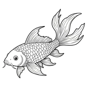 coloriage Koï à imprimer a4