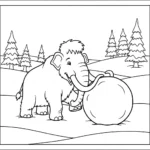 coloriage Mammouth à imprimer pour enfant de 9 ans
