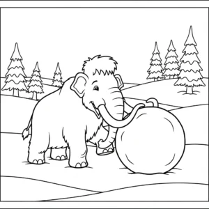 coloriage Mammouth à imprimer pour enfant de 9 ans