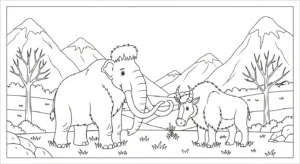 coloriage Mammouth gratuit pour enfants