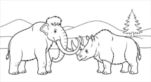 coloriage Mammouth pour enfants a imprimer