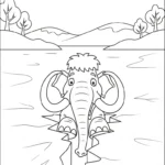 coloriage Mammouth et decoupage a imprimer gratuit