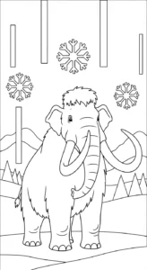 coloriage Mammouth pour enfant de 7 ans