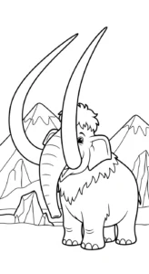coloriage Mammouth pour enfants a imprimer gratuit