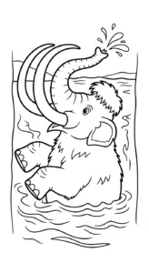 coloriage Mammouth à imprimer pour enfant de 9 ans