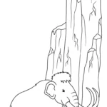 coloriage Mammouth pour enfant de 3 ans
